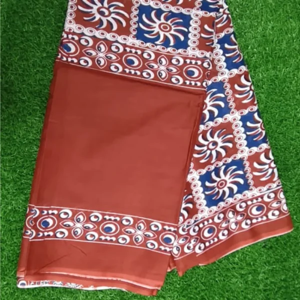 Solar Grace – Premium Maroon Mul Mul Cotton Saree with Radiant Sun Motifs