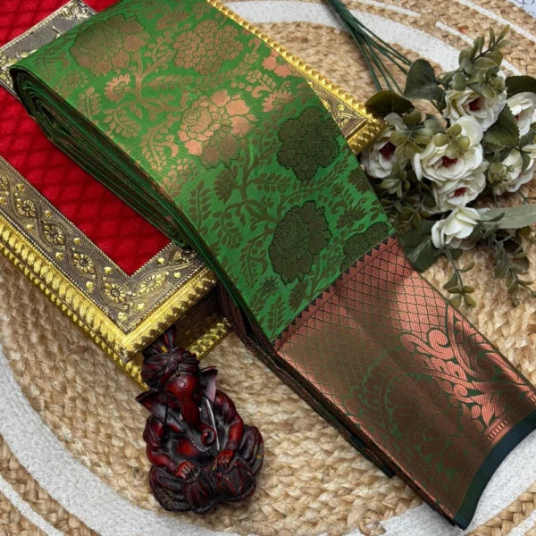 Bridal Soft Silk Saree in Green