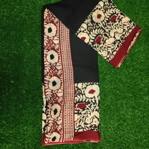 Sandal Bloom on Midnight – Elegant Cotton Charm