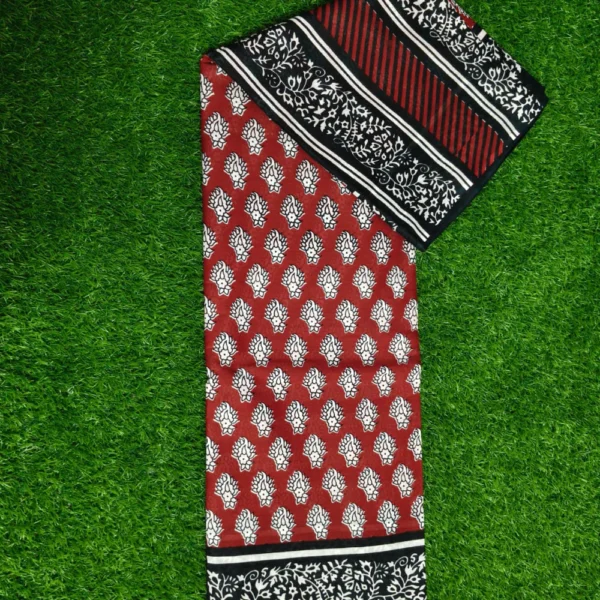 Maroon Majesty – Woven Elegance in Mul Cotton