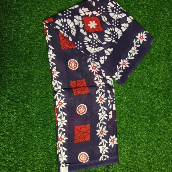 Twilight Touch – Elegant Navy Blue Weave in Mul Cotton