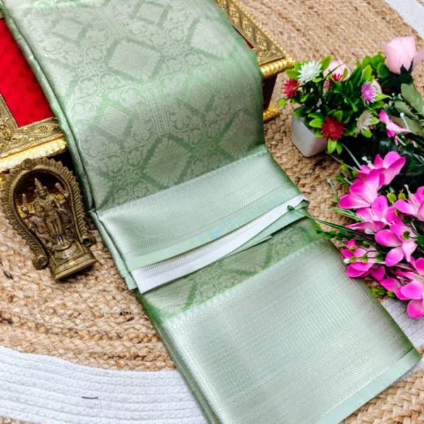 Elite Green colour Banarasi Silk Tissue Saree