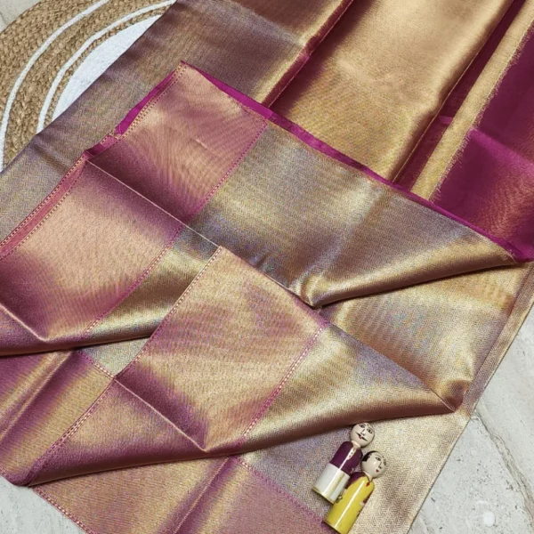 Jothika inspired Pink Banarasi Tissue Silk Saree