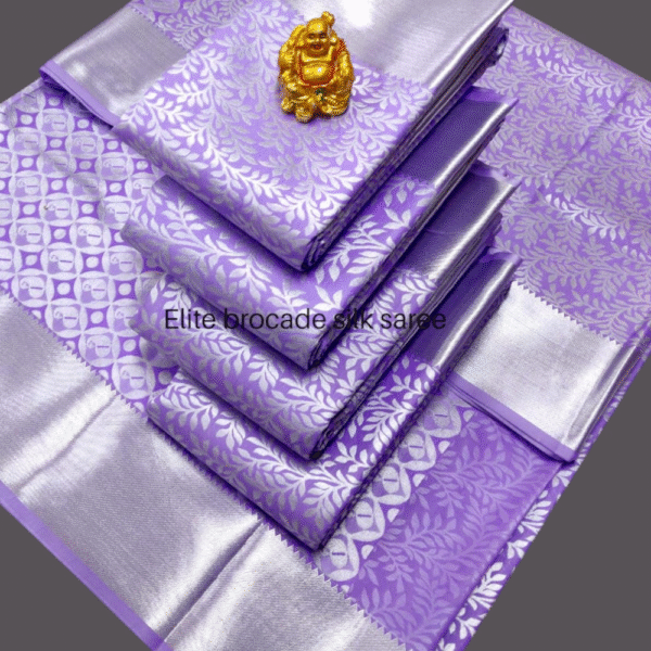 Elite Bridal Lavender Colour Tissue Silk Saree
