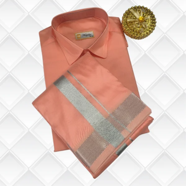 Royal Grace in Peach coloue Premium Ethnic Wear Dhoti & Shirt Set