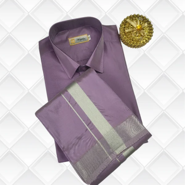 Royal Calm in Purple Tones - Premium Ethnic Wear Dothi Set