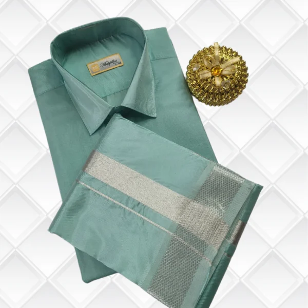 Grace Draped in Rama Green - Premium Ethnic Wear Dothi Sets