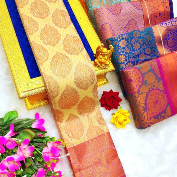 Stunning Triple Shade Silk Saree In Bridal Collections of Sandle