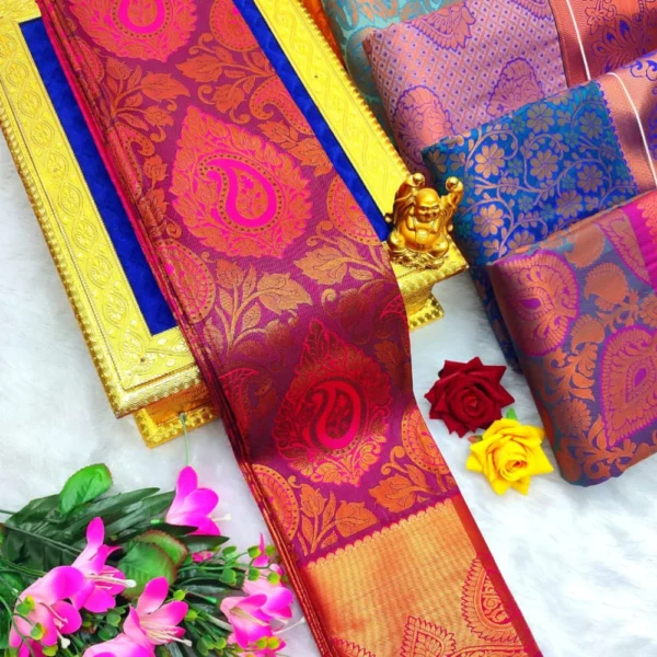 Stunning Triple Shade Silk Saree In Bridal Collections of Pink Shade