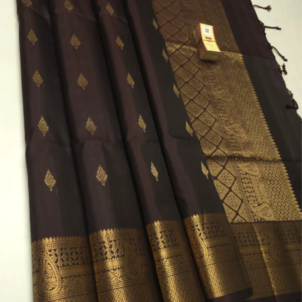 Pure handloom Silk Saree in Brown
