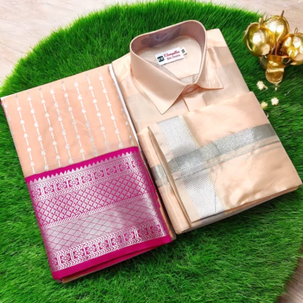 Royal Couple Combo in Peach Colour Premium Ethnic Wear Sets