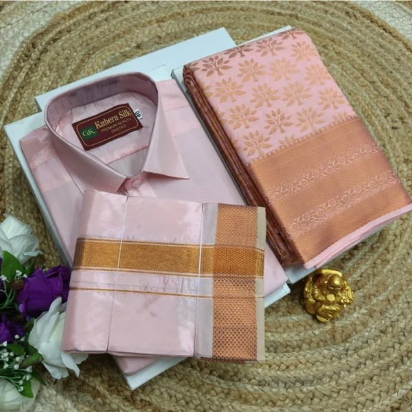 Peach - Premium Ethnic Wear Couple Combo Sets