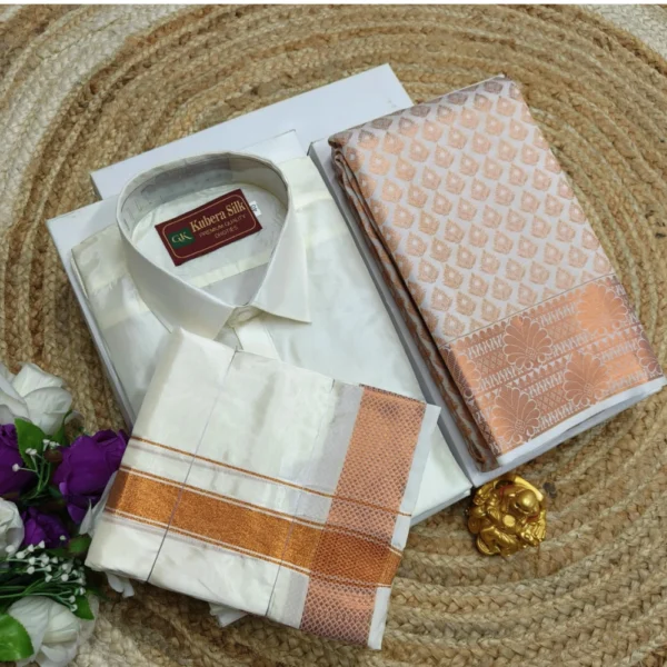 Half White - Premium Ethnic Wear Couple Combo Sets