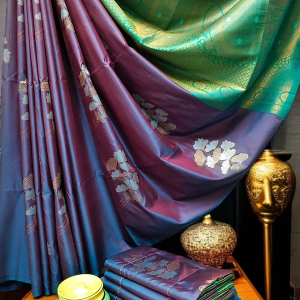 A majestic drape in rich purple silk