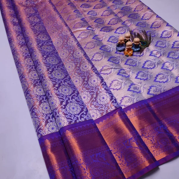 Exclusive Kanchipuram Grand Wedding Tissue Silk Saree in Purple