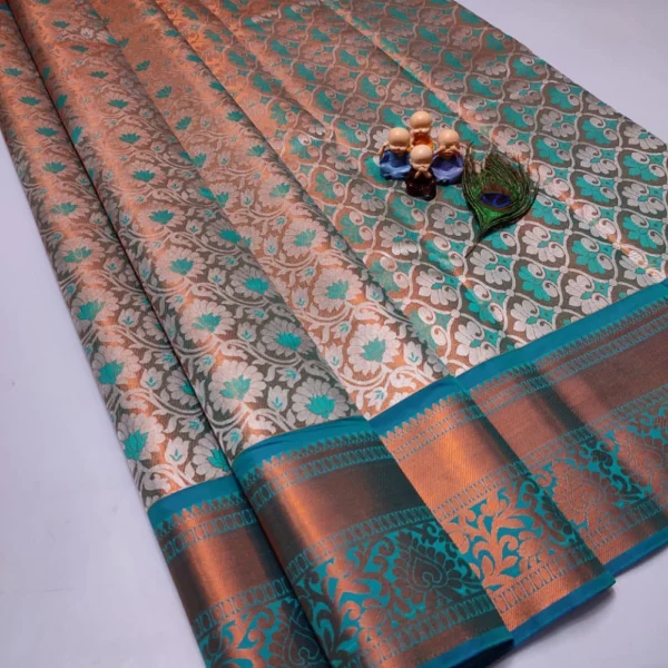 Exclusive Kanchipuram Grand Wedding Tissue Silk Saree in Water Blue