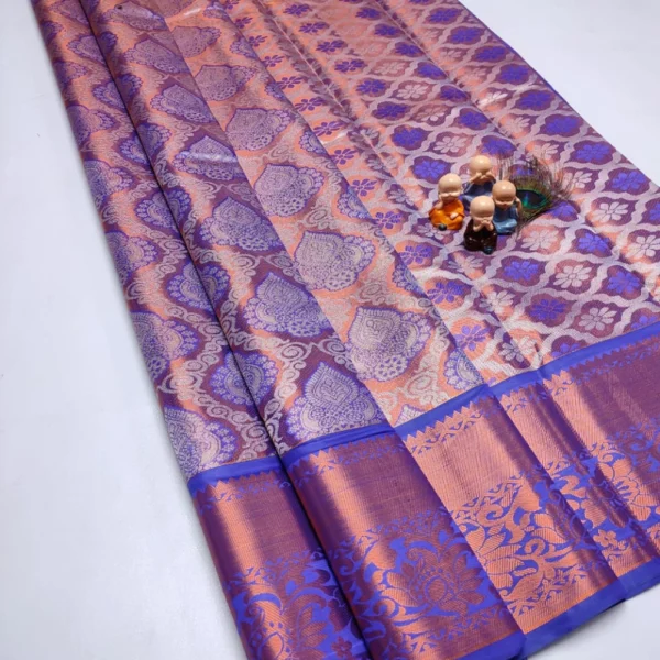 Exclusive Kanchipuram Grand Wedding Tissue Silk Saree in Lavender
