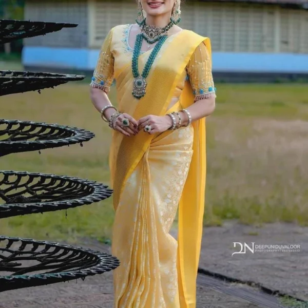 Sandle Colour Banarasi Silk Tissue Brocade Zari Saree