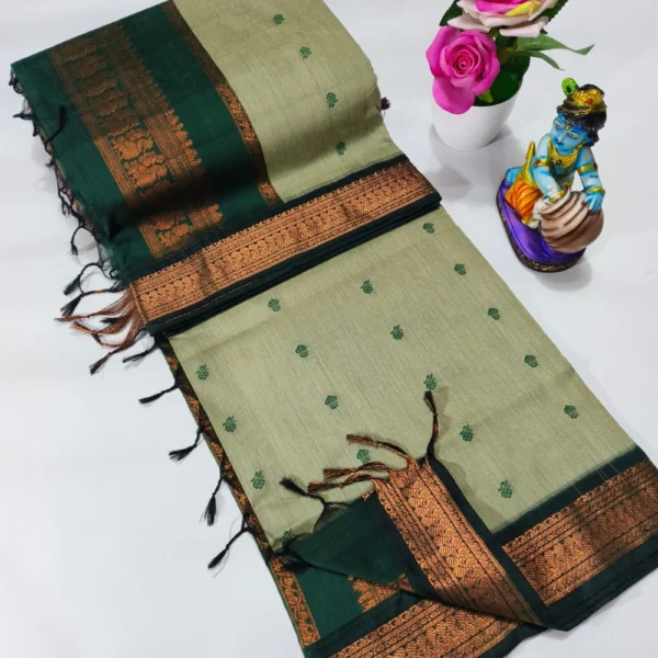 Green Colour Kalyani cotton Saree