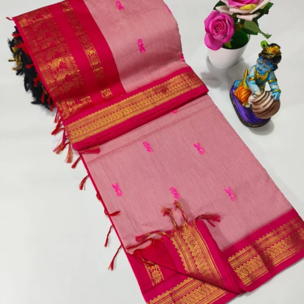 Pink Colour Kalyani Cotton Saree