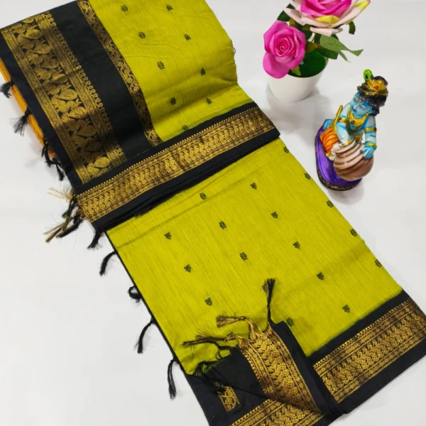 Green & Black Kalyani Cotton saree