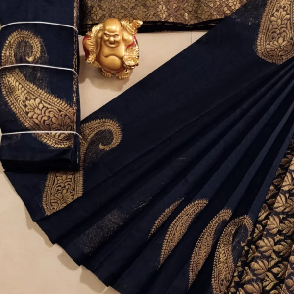 silk cotton Sarees in Black