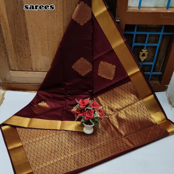 Handloom Silk Cotton Saree in Maroon