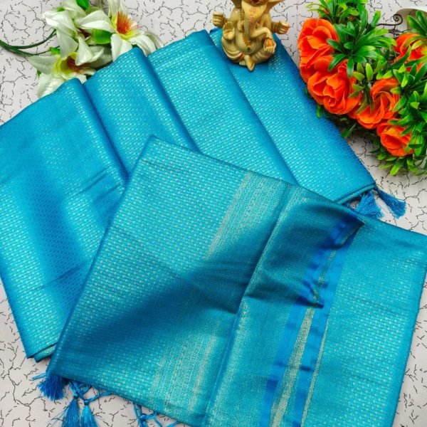 Premium Soft Silk Saree in Sky Blue