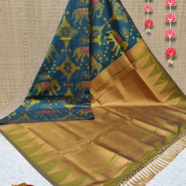 Luxury Soft Silk Saree in Teal Blue