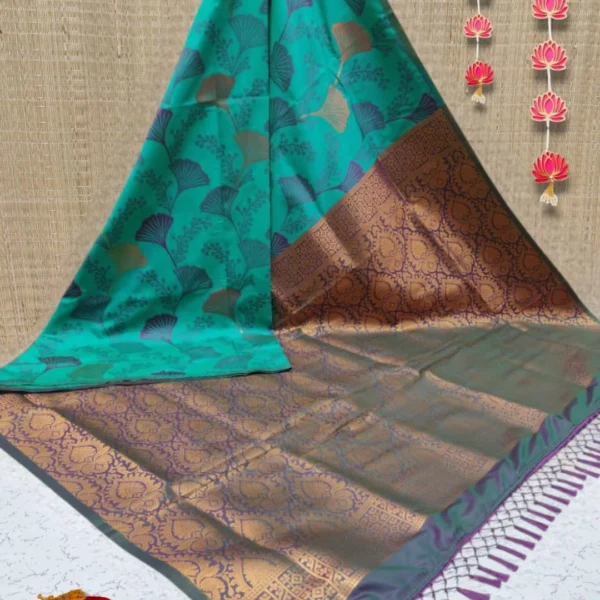 Luxury Soft Silk Saree in Peacock Blue shade