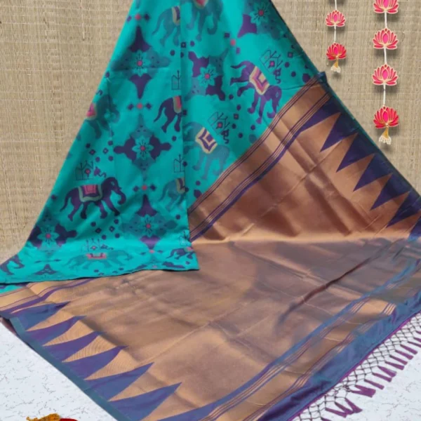Luxury Soft Silk Saree in Dark Sky Blue
