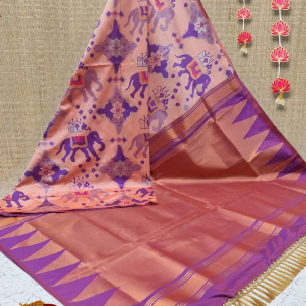 Luxury Soft Silk Saree in Peach shade