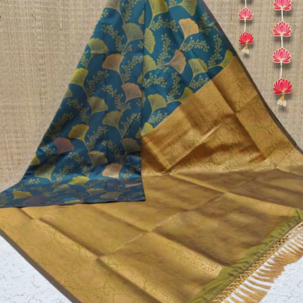 Luxury Soft Silk Saree in Teal Blue