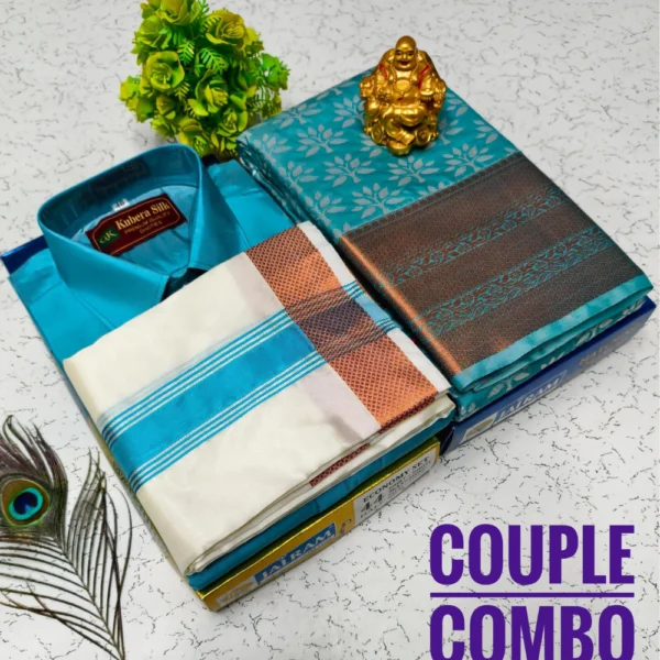 Sky Blue - Premium Ethnic Wear Couple Combo Sets