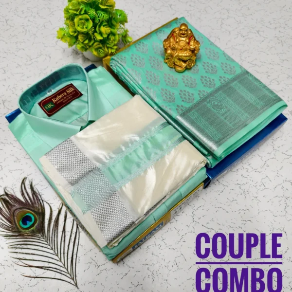 Teal - Premium Ethnic Wear Couple Combo Sets