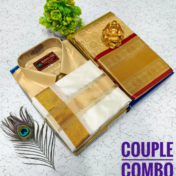 Golden Brown - Premium Ethnic Wear Couple Combo Sets