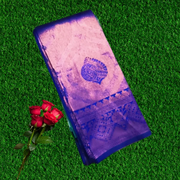 Tissue Soft Silk Saree in Violet &  Green