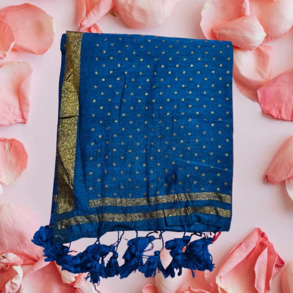 Kadhi Mul Cotton saree in Blue