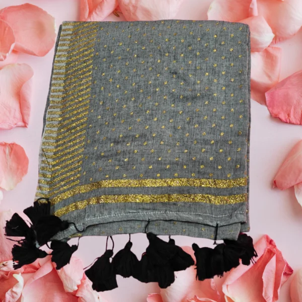 Kadhi Mul Cotton saree in Gray
